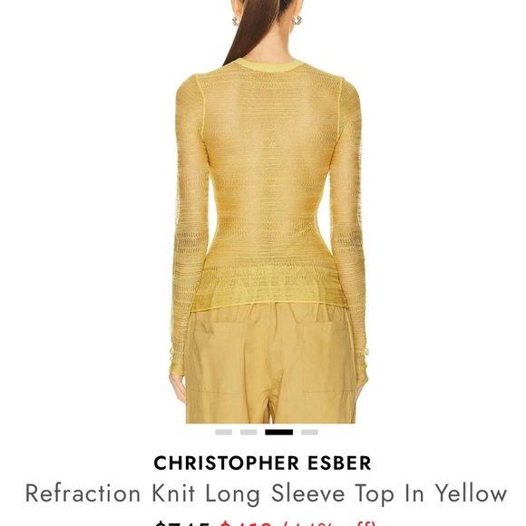 Yellow Sheer Knit Top with under tank - Picture 5 of 13